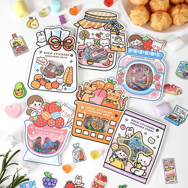 40 Pcs Kawaii Sticker Set Delicious Food Cake Fruit Ice Cream Drink  Stationery Stickers Decoretive Label